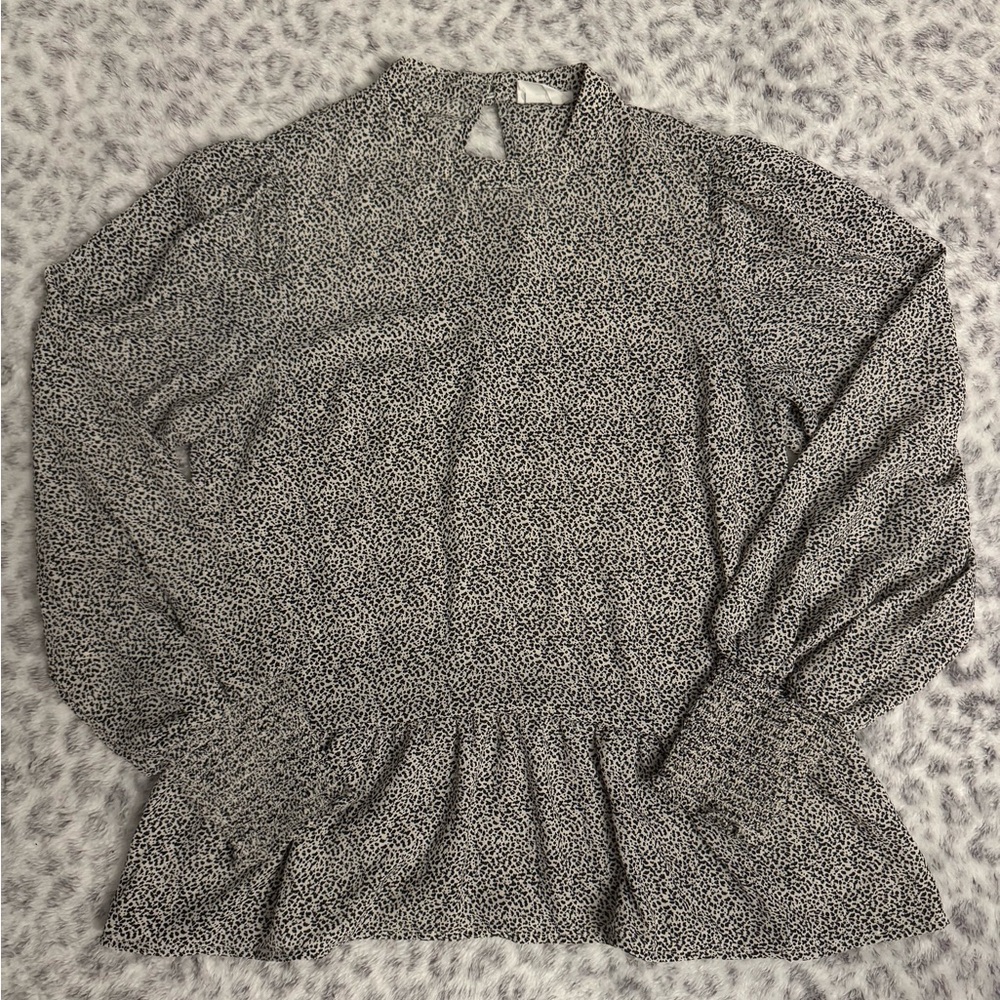 Sienna Sky Gray Smocked Peplum Blouse